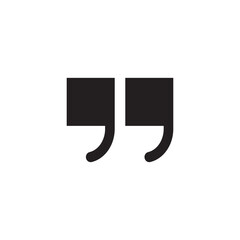 Quotes marks. Quotation marking quote mark comma double commas speech punctuation text excerption typography citation marking, vector icon