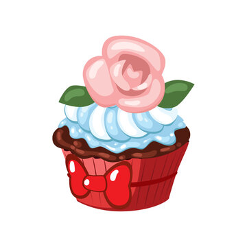 Cupcake icon vector image with white background