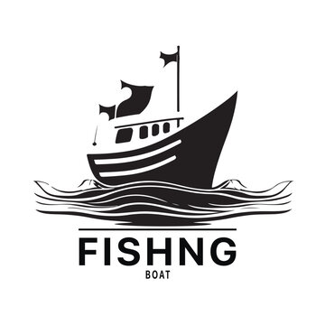 Fishing boat logo design image for Sea transportation and barge boat logo vector