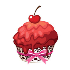 Cupcake icon vector image with white background