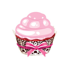 Cupcake icon vector image with white background