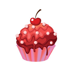 Cupcake icon vector image with white background