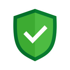 Check mark with a shield. Illustration
