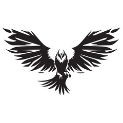 Eagle rising Wings Logo design vector template. Corporate heraldic Falcon Phoenix Hawk bird Logotype concept icon.