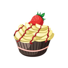 Cupcake icon vector image with white background
