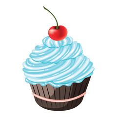 Cupcake icon vector image with white background