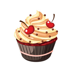 Cupcake icon vector image with white background
