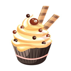 Cupcake icon vector image with white background