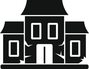 Haunted house icon simple vector. Scary night. Castle party