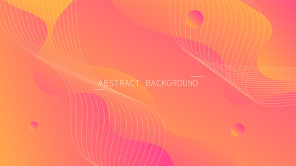 Modern Abstract Background Wave Lines Fluid Liquid Motion and Red Orange Gradient Color