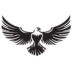 Eagle rising Wings Logo design vector template. Corporate heraldic Falcon Phoenix Hawk bird Logotype concept icon.