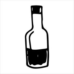 Vector illustration of a bottle with a drink