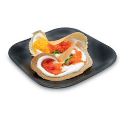 Thai crispy pancake isolated on white background