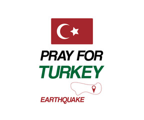 Pray for Turkey poster design. Earthquake hit country. Victims and deaths vector
