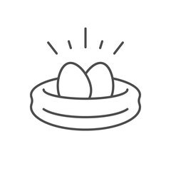 Nest with eggs line outline icon