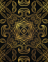 Golden abstract mandala luxury style pattern design