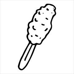 Vector illustration of a corn dog on white