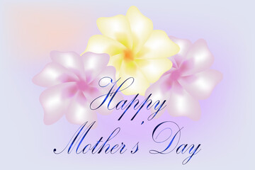 Mother's day card with delicate flowers on a beautiful background. Vector image