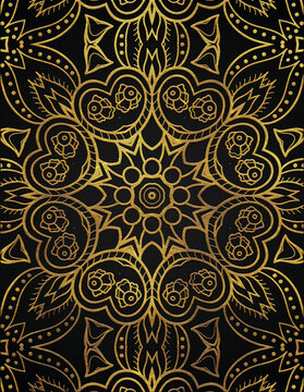 Golden abstract mandala luxury style pattern design © Aakash