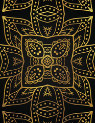 Golden abstract mandala luxury style pattern design