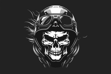 Vector skull born to ride art for t-shirt and other