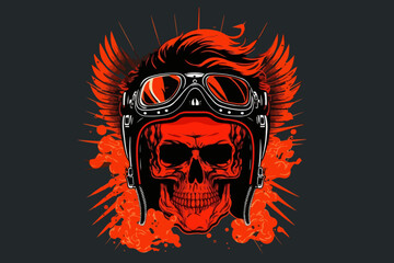 Vector skull born to ride art for t-shirt and other