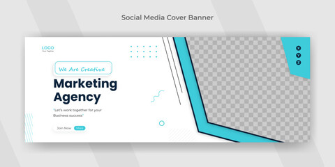Creative marketing digital agency webinar social media post facebook cover web banner template