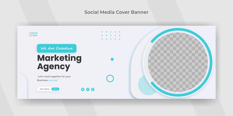 Creative marketing digital agency webinar social media post facebook cover web banner template