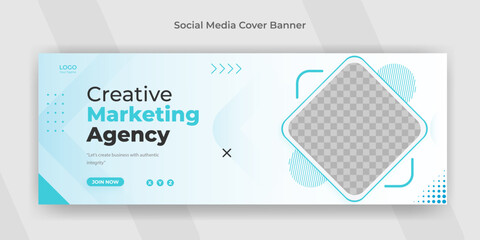 Creative marketing digital agency webinar social media post facebook cover web banner template - obrazy, fototapety, plakaty