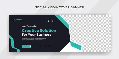 Creative business Corporate Digital marketing agency webinar social media post facebook cover web banner template - obrazy, fototapety, plakaty