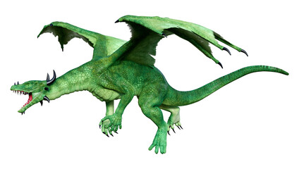 Obraz premium 3D Rendering Fairy Tale Dragon on White