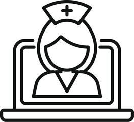 Online nurse icon outline vector. Medical patient. Clinic health