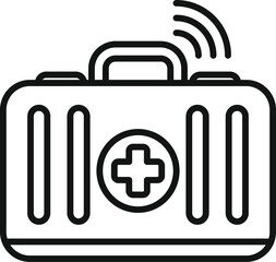 First aid kit icon outline vector. Clinic doctor. Mobile health