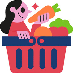 Supermarket illustration for website, application, printing, document, poster design, etc.