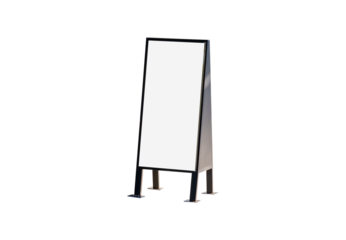 Advertising stand banners mockup, Mock up of a standing poster, Blank wood frame outdoor stand mockup poster display