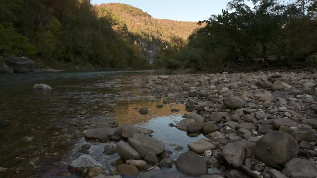 Arkansas Buffalo national river of the Ozark mountains at Steel Creek recreation area