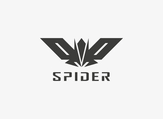 Abstract Spider Logo. Flat Vector Design Template Element