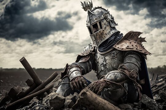 A Grander Tale of the Medieval Knight on the Battlefield in Europe Generative AI	