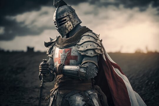The Sacred Code of Europe's Medieval Knight on the Battlefield Generative AI	
