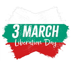 3 of March, Bulgaria Liberation Day. Bulgarian flag, vector illustration. 