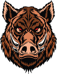 boar head  illustration, can be used for logos, mascots, clothing, and more isolated in white background