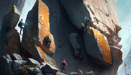 climber on the rock, Generative Ai