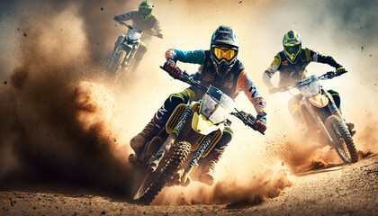 motocross rider jumping, Generative Ai