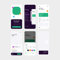 Naklejka na ściany i meble Boost Your E-Commerce Gadget App Design with a Clean and Minimalist UI Kit Template for Easy Customization and Searchability