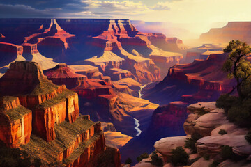 Grandeur of Grand Canyon.  Generative AI...