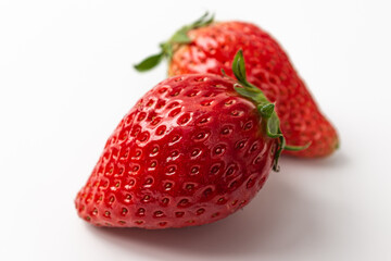 Kingsberry variety strawberries on a white background