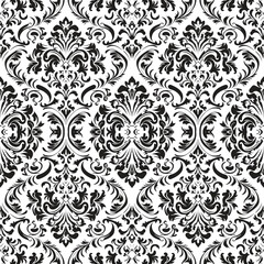 Floral black & white pattern vector art