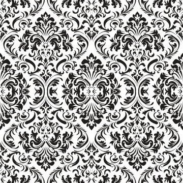 Floral black & white pattern vector art
