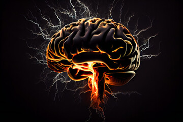 Thinking of Human Brain. Problem-solving Power of Human Brainstorm. Generative AI
