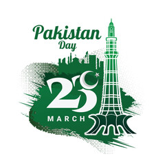 Fototapeta na wymiar design concept for pakistan national day greeting